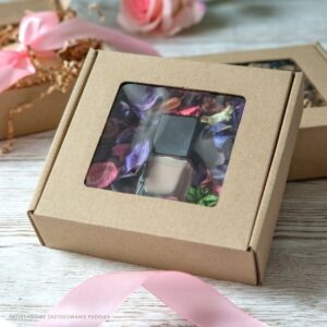 Decorative box EKO brown with window 110x110x20mm - Image 2